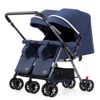 HKM-797779 Luxury Twin Baby Stroller with Be-Directional Foldable Design for Two Children
