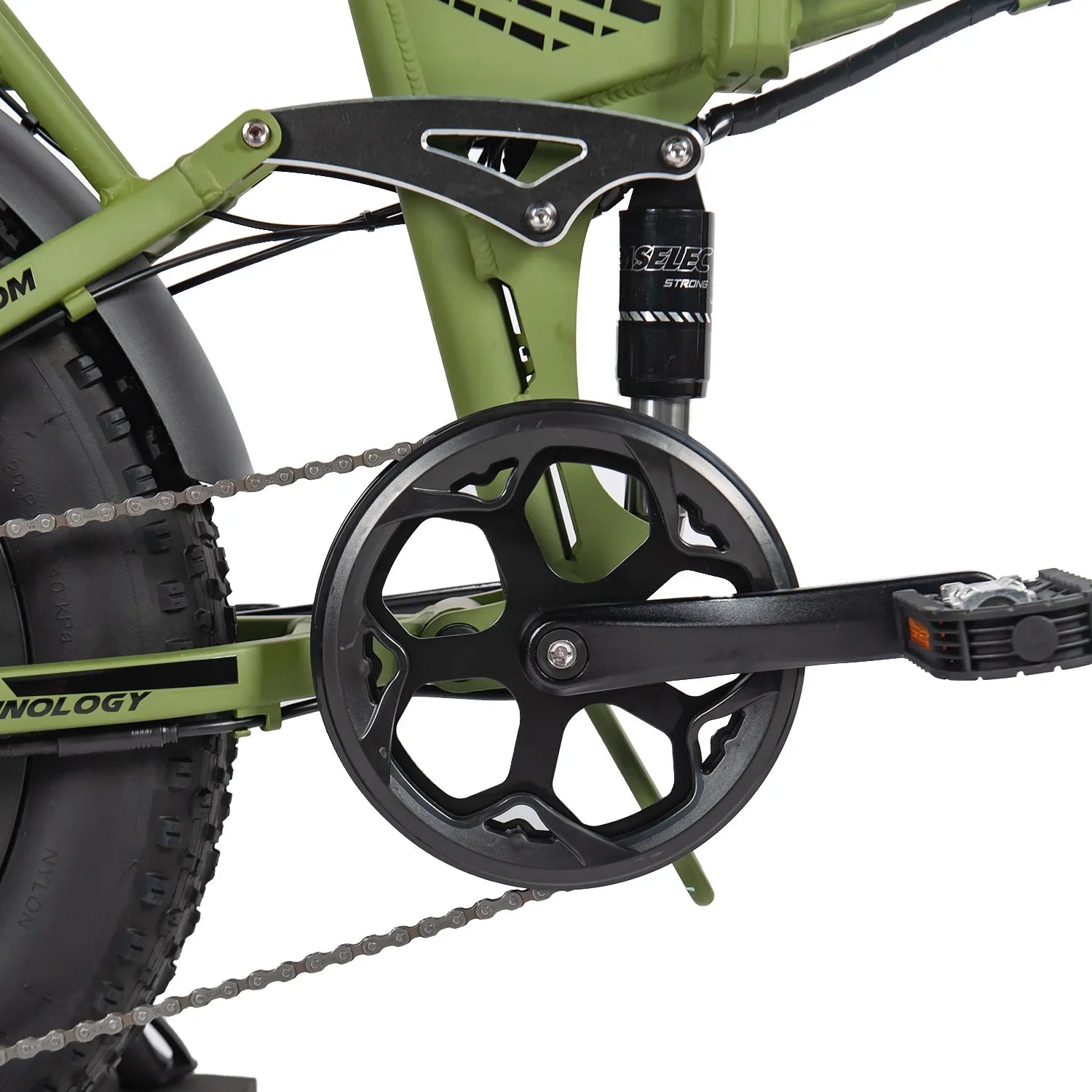 HKM-797907 Folding Electric Snow Bike with 20-Inch Wheels and 7-Speed Gearing