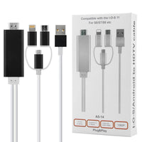 HKM-797971 HDMI Cable Converter Adapter - 2m Copper Core, Black and Silver