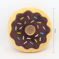 HKM-7979965 Donut Plush Toy for Dogs - 15Cm Bagel Sounding Toy in Pink, Brown, Green, and Blue