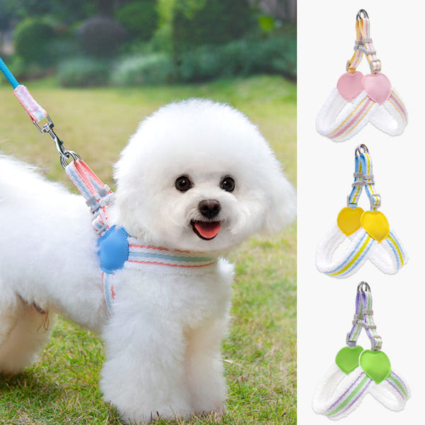 HKM-7980605 Summer Breathable Dog Chest Vest Leash for Small and Medium Dogs