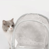 HKM-7981373 Transparent Portable Cat Walking Bag for Cats and Small Dogs, PVC and Canvas Construction
