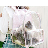 HKM-7981373 Transparent Portable Cat Walking Bag for Cats and Small Dogs, PVC and Canvas Construction
