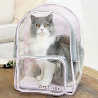 HKM-7981373 Transparent Portable Cat Walking Bag for Cats and Small Dogs, PVC and Canvas Construction