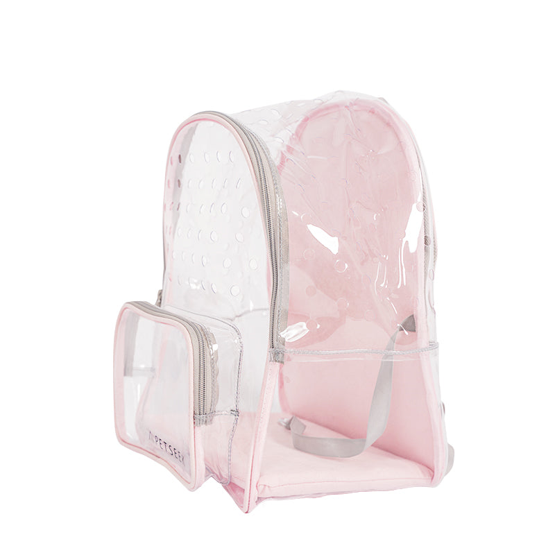 HKM-7981373 Transparent Portable Cat Walking Bag for Cats and Small Dogs, PVC and Canvas Construction