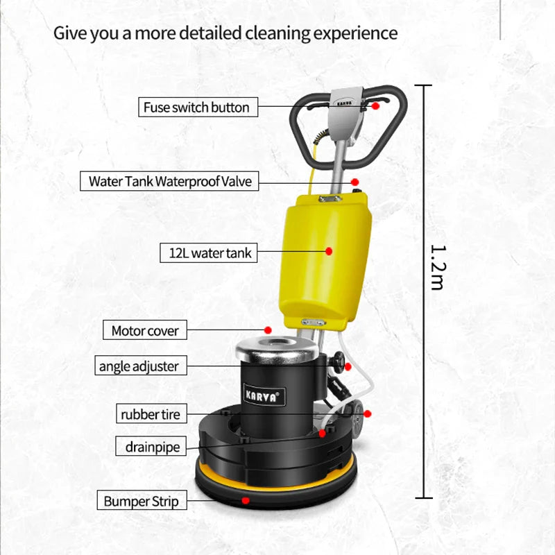 HKM-798163 17 Inch Floor Scrubber Polishing Machine for Wood Waxing and Commercial Cleaning