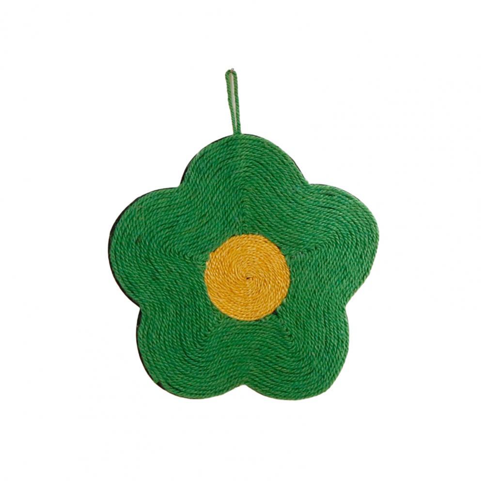 HKM-7982397 Natural Sisal Cat Scratch Pad - Flower & Orange Shapes, Traceless Hook for Wall Hanging, Indoor Claw Grinder Mat