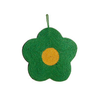 HKM-7982397 Natural Sisal Cat Scratch Pad - Flower & Orange Shapes, Traceless Hook for Wall Hanging, Indoor Claw Grinder Mat