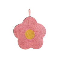 HKM-7982397 Natural Sisal Cat Scratch Pad - Flower & Orange Shapes, Traceless Hook for Wall Hanging, Indoor Claw Grinder Mat