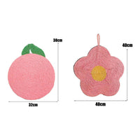 HKM-7982397 Natural Sisal Cat Scratch Pad - Flower & Orange Shapes, Traceless Hook for Wall Hanging, Indoor Claw Grinder Mat