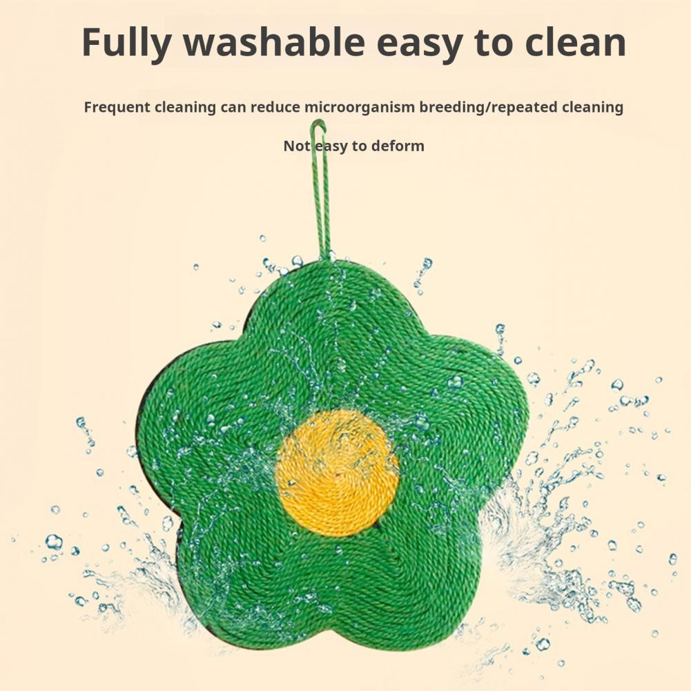 HKM-7982397 Natural Sisal Cat Scratch Pad - Flower & Orange Shapes, Traceless Hook for Wall Hanging, Indoor Claw Grinder Mat