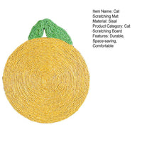 HKM-7982397 Natural Sisal Cat Scratch Pad - Flower & Orange Shapes, Traceless Hook for Wall Hanging, Indoor Claw Grinder Mat