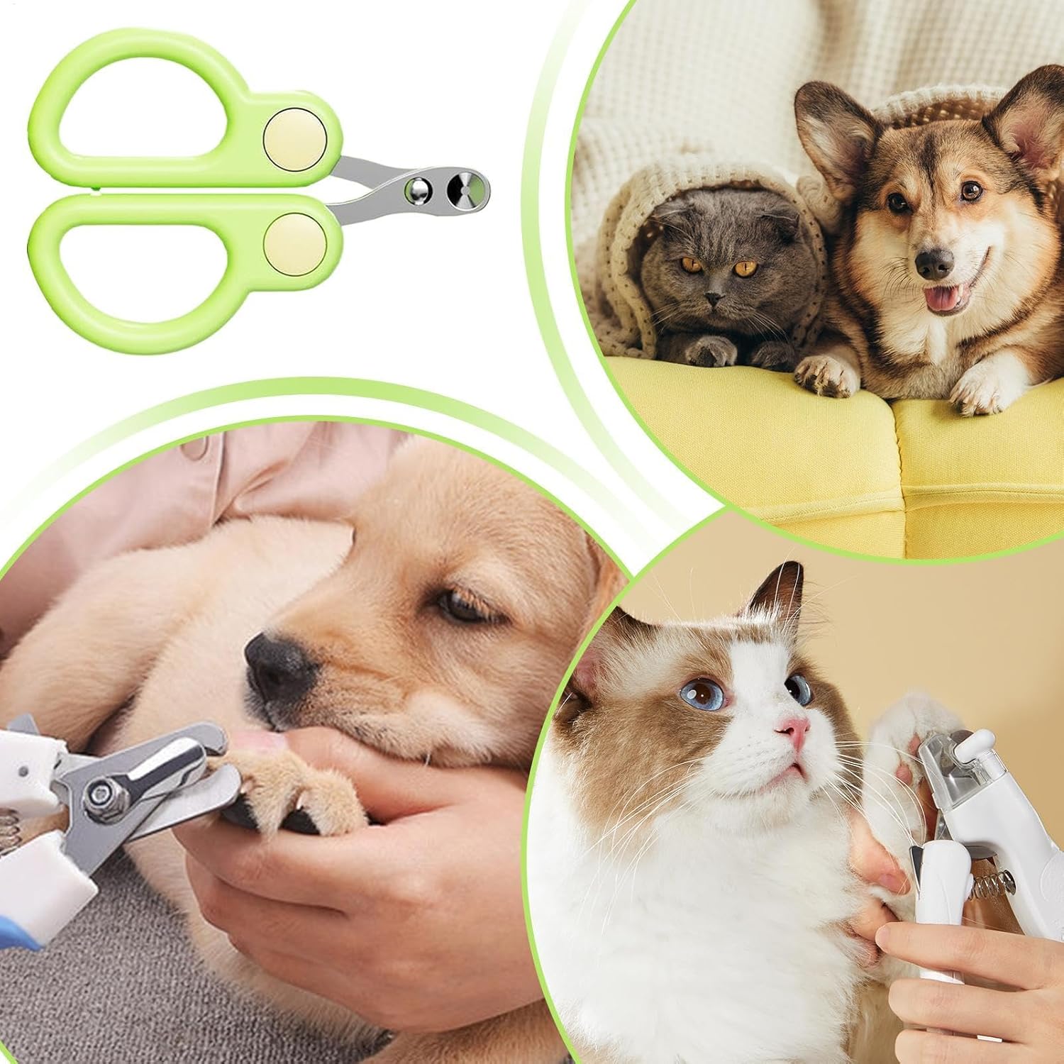 HKM-7982909 Portable Cat Nail Clippers for Easy Grooming of Cats, Kittens, Puppies, and Small Dogs ¨C Durable Stainless Steel Design