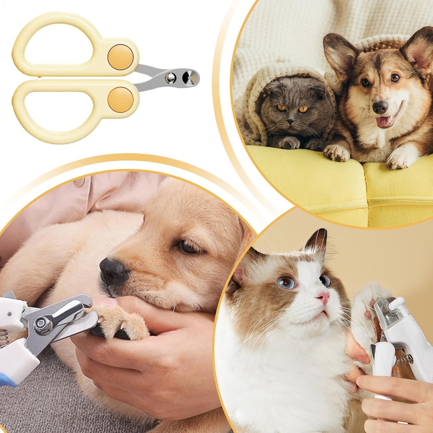 HKM-7982909 Portable Cat Nail Clippers for Easy Grooming of Cats, Kittens, Puppies, and Small Dogs ¨C Durable Stainless Steel Design