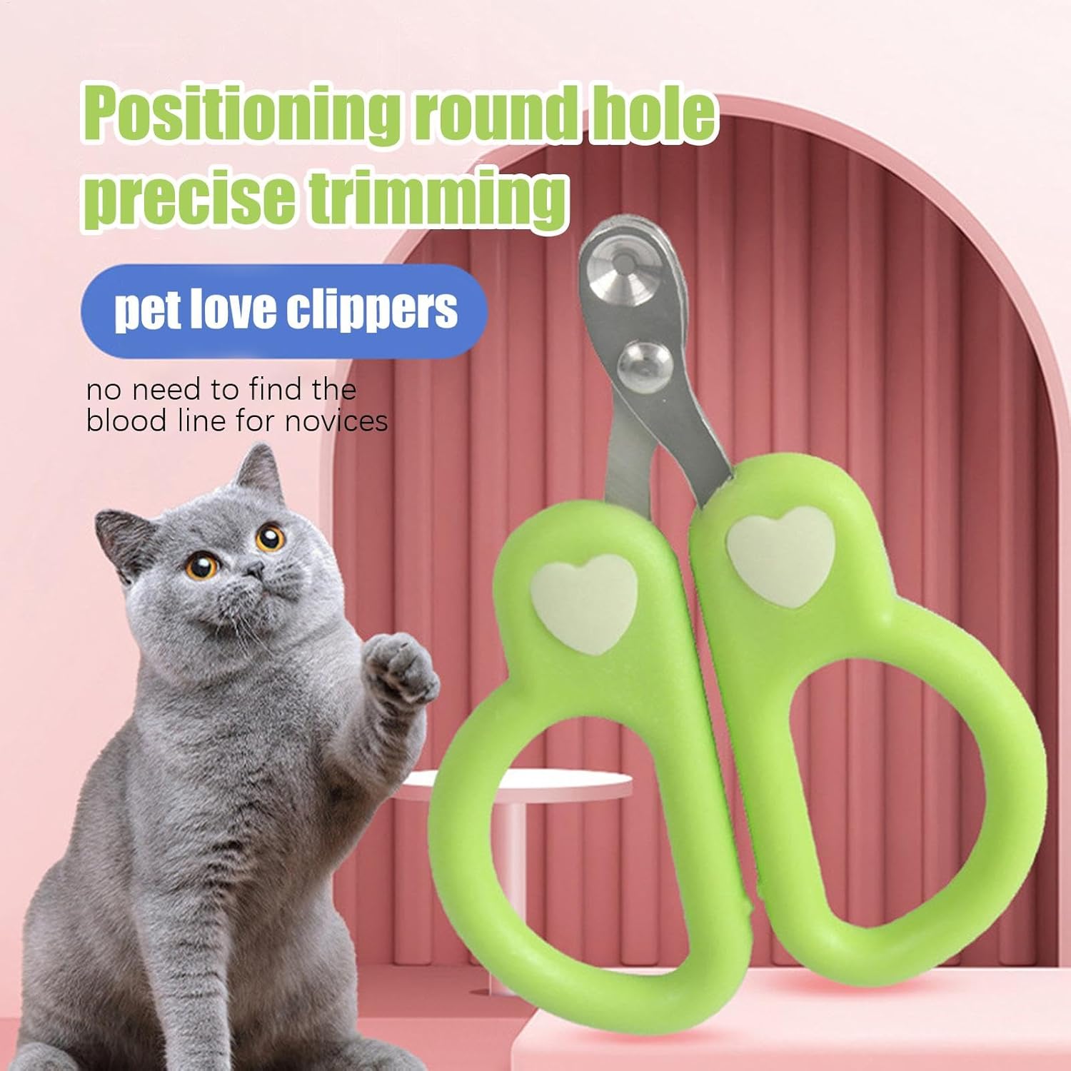 HKM-7982909 Portable Cat Nail Clippers for Easy Grooming of Cats, Kittens, Puppies, and Small Dogs ¨C Durable Stainless Steel Design