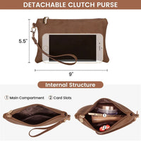 HKM-798291 Fashionable 2-Piece Laptop Tote Handbag Set for Women - Large Leather Shoulder Bags with Croc Design