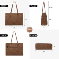 HKM-798291 Fashionable 2-Piece Laptop Tote Handbag Set for Women - Large Leather Shoulder Bags with Croc Design