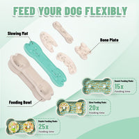 HKM-7983293 Dog Slow Feeder Bowl with Anti-Choking Design for Large Breeds - 3-in-1 Puzzle Bowl for Healthy Eating Habits