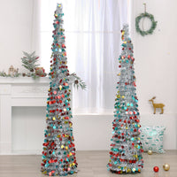 HKM-798355 Colorful Retractable Folding Christmas Tree Ornaments - 150cm/180cm Height