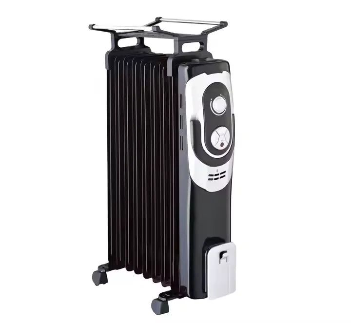 HKM-798355 Electric Oil Filled Radiator Heater - 9, 11, or 13 Fins, 2000W with Adjustable Thermostat for Large Rooms
