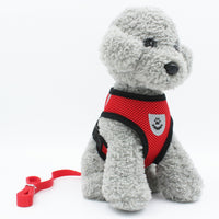 HKM-7984189 Reflective Breathable Dog Vest with Leash ¨C Small Dog Chest Strap in Multiple Colors
