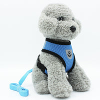 HKM-7984189 Reflective Breathable Dog Vest with Leash ¨C Small Dog Chest Strap in Multiple Colors