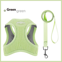 HKM-7984701 Waffle Cat Adjustable Chest Strap with Pulling Rope in Brown, Green, and Purple