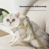 HKM-7984701 Waffle Cat Adjustable Chest Strap with Pulling Rope in Brown, Green, and Purple