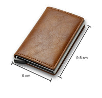 HKM-798611 Multifunctional Short PU Leather Card Holder with AirTag Slot and Zipper Pouch Options