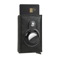 HKM-798611 Multifunctional Short PU Leather Card Holder with AirTag Slot and Zipper Pouch Options