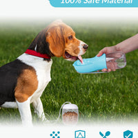 HKM-7986365 Portable Dog Water Bowl and Food Container Dispenser for Pets on the Go