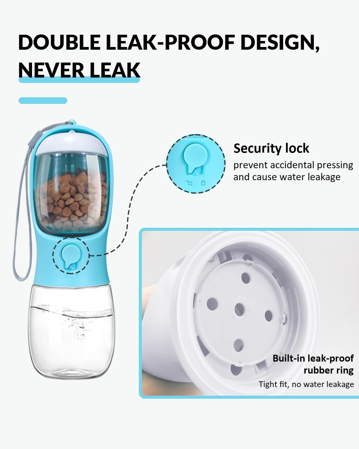 HKM-7986365 Portable Dog Water Bowl and Food Container Dispenser for Pets on the Go