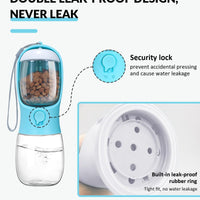 HKM-7986365 Portable Dog Water Bowl and Food Container Dispenser for Pets on the Go