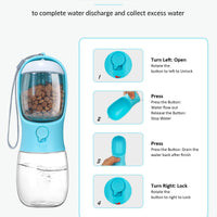 HKM-7986365 Portable Dog Water Bowl and Food Container Dispenser for Pets on the Go