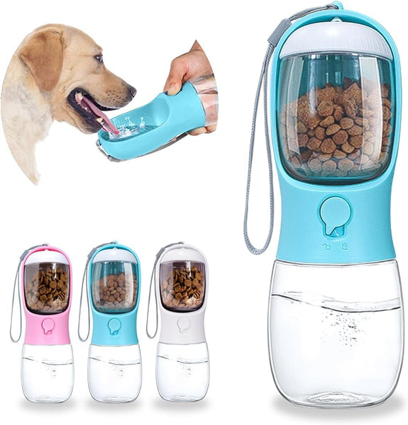 HKM-7986365 Portable Dog Water Bowl and Food Container Dispenser for Pets on the Go