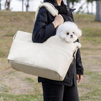 HKM-7987133 Portable Dog Car Seat with Adjustable Safety Leash for Small Pets - Soft Cushion Design with Waterproof Exterior