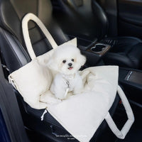 HKM-7987133 Portable Dog Car Seat with Adjustable Safety Leash for Small Pets - Soft Cushion Design with Waterproof Exterior