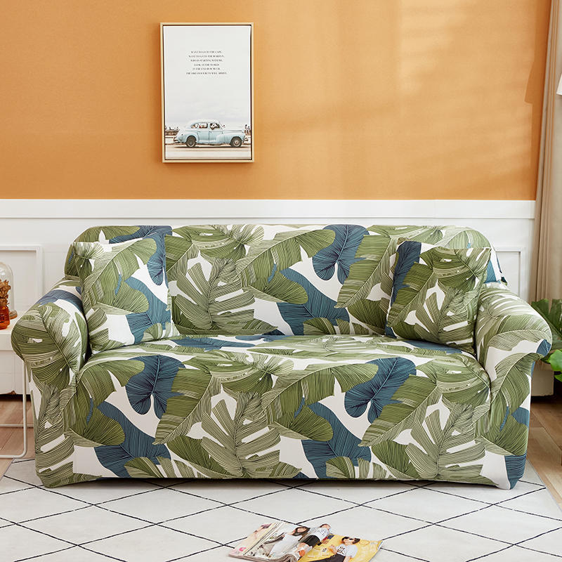 HKM-798803 Modern Elastic Armchair Cover in Storm with Plant and Flower Pattern - Multiple Sizes Available