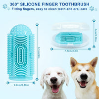 HKM-7988157 360° Silicone Dog and Cat Toothbrush Kit with Finger Brush for Effective Dental Care and Fresh Breath