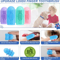 HKM-7988157 360° Silicone Dog and Cat Toothbrush Kit with Finger Brush for Effective Dental Care and Fresh Breath