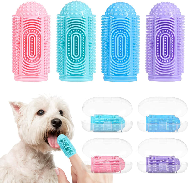 HKM-7988157 360° Silicone Dog and Cat Toothbrush Kit with Finger Brush for Effective Dental Care and Fresh Breath