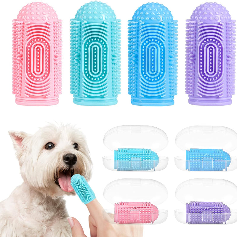HKM-7988157 360° Silicone Dog and Cat Toothbrush Kit with Finger Brush for Effective Dental Care and Fresh Breath