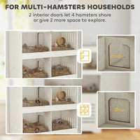 HKM-7988541 Spacious Hamster Cage with Clear Panels and Storage Cabinet for Multiple Small Pets