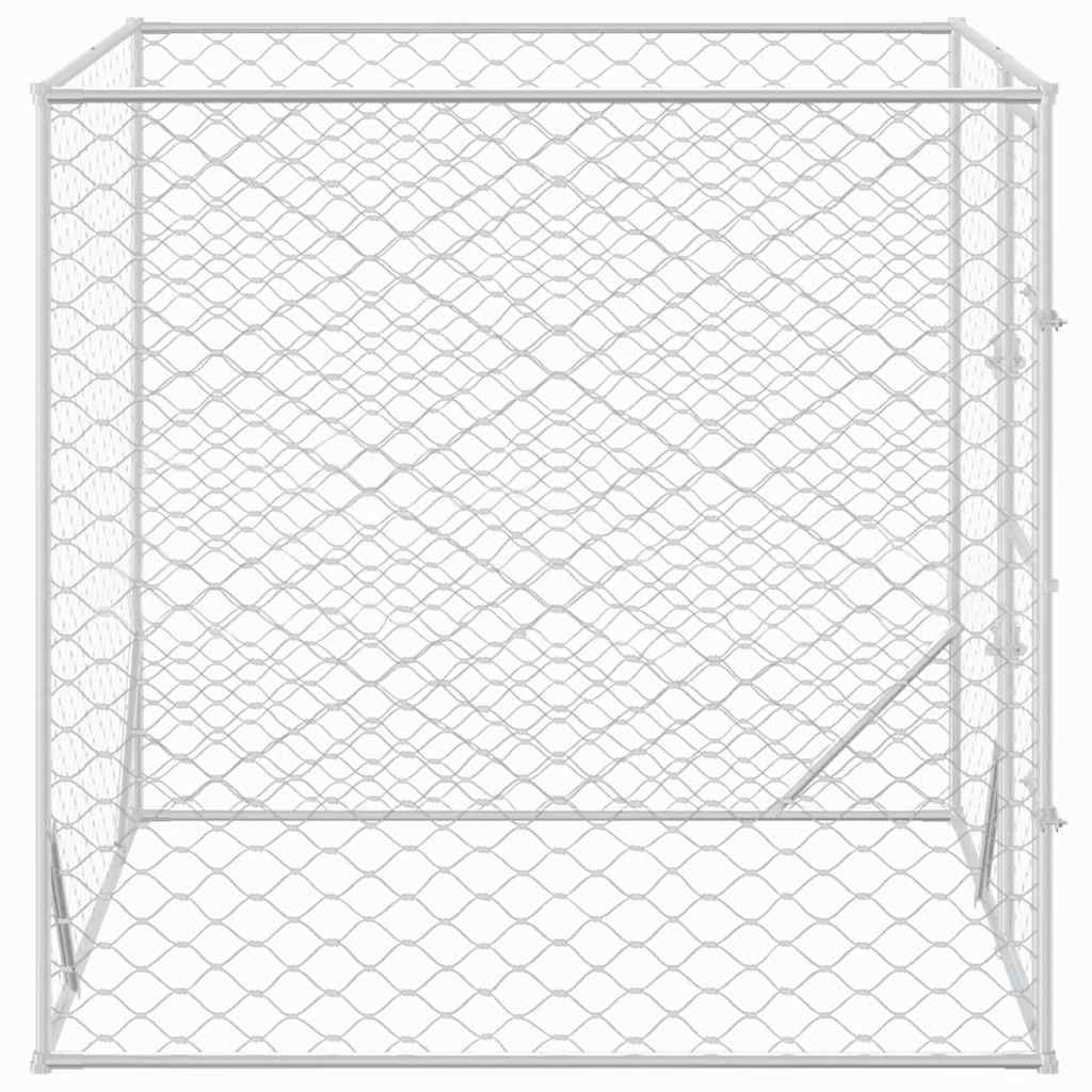 HKM-7989949 Galvanized Steel Outdoor Dog Kennel - 2x2x2 m Enclosure for Pets