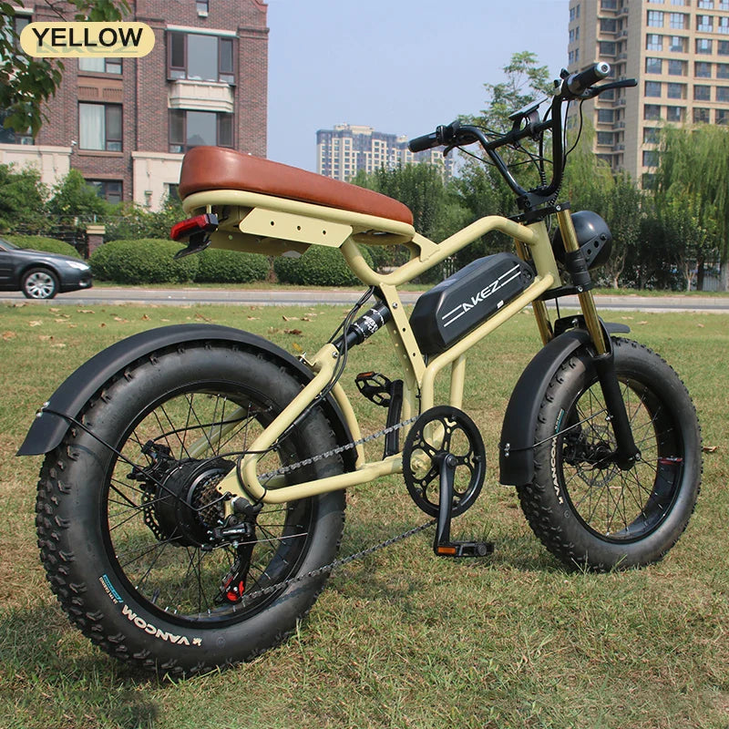 HKM-799059 Electric Road Bike, 48V 13Ah, 500W Motor, 7-Speed, High Carbon Steel Frame, 20" Wheels, Fat Tires, Ideal for Commuting