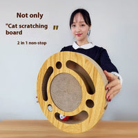 HKM-7990845 Cat Scratch Board with Grinding Ball Toy - Durable Corrugated Paper, Various Shapes for All Cats