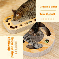HKM-7990845 Cat Scratch Board with Grinding Ball Toy - Durable Corrugated Paper, Various Shapes for All Cats