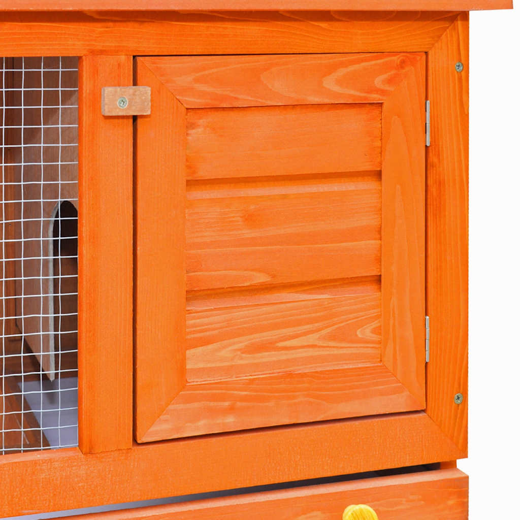 HKM-7992253 Wooden Rabbit Hutch with 1 Door and Cozy Interior for Small Animals