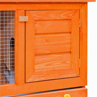HKM-7992253 Wooden Rabbit Hutch with 1 Door and Cozy Interior for Small Animals