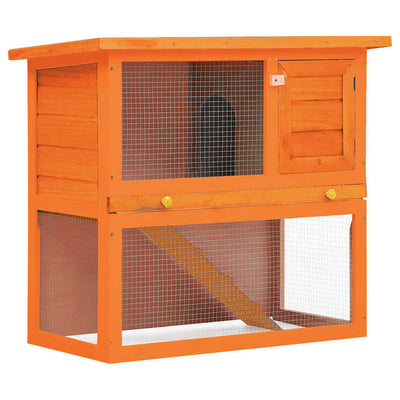 HKM-7992253 Wooden Rabbit Hutch with 1 Door and Cozy Interior for Small Animals